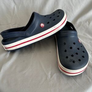 Crocs Unisex Croc band Clog Red White & Blue mens size 10 Women's Size 12